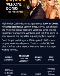 HighRoller Casino Bonus Image 1 HighRoller Casino Bonus Image 1